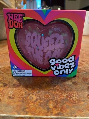 Nee Doh Heart Squeeze Toy - Pink "Squeeze the Day"
